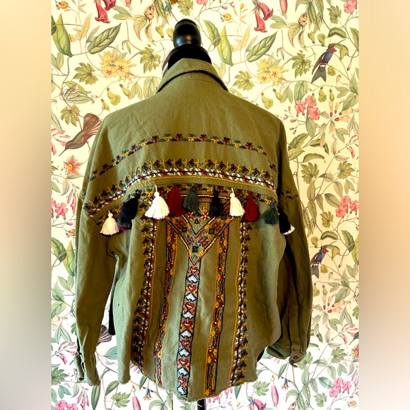 Zara Jackets & Blazers - Tassle And Embroidered Military Jacket